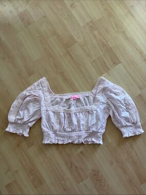 Sugar Thrillz Wistful Memories Peasant Crop Top
